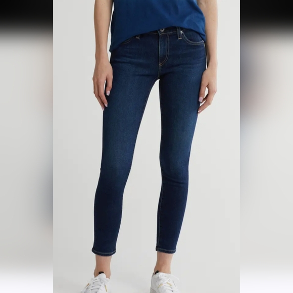 AG B-Type 01 Legging Ankle: Blue Mid Rise Skinny Stretch Jeans, Size 26×28 - Picture 1 of 14